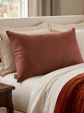 Ralph Lauren Home Red Paisley King Pillowcase Tailored No Flange EUC
